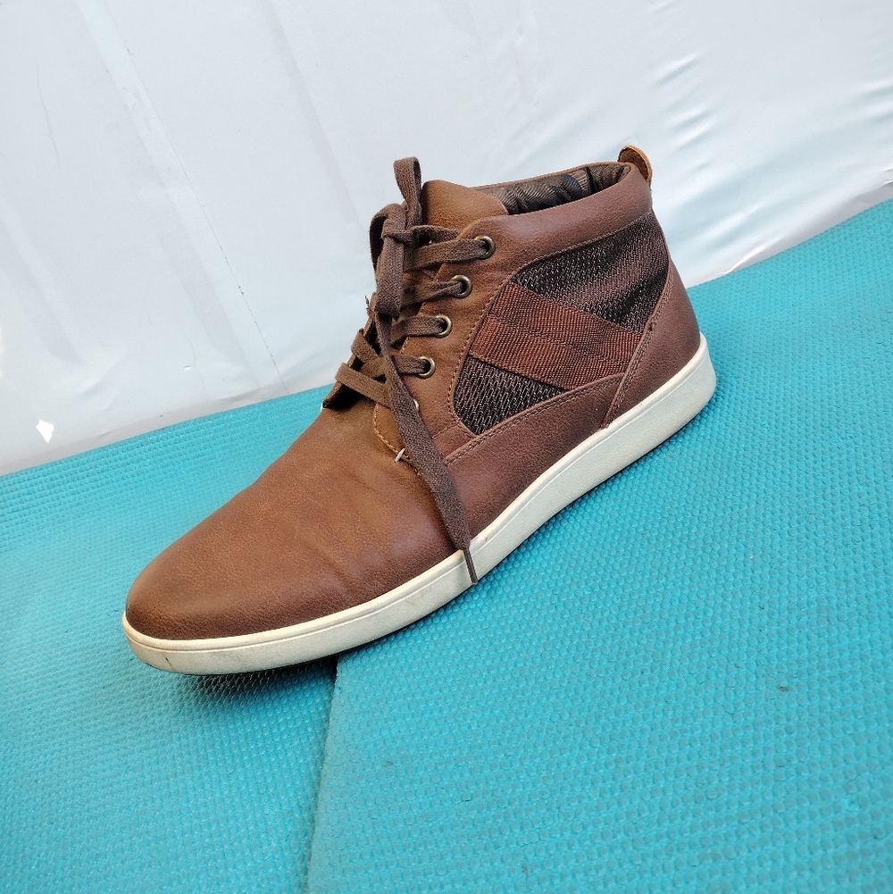 Steve Madden Frazier Mens High Top Shoes Sneakers Lace Up Brown Sz 9.5